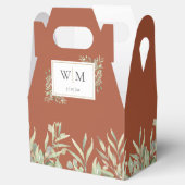 Monogram Greenerity Foliage Terracotta Wedding Geschenkschachtel (Geöffnet)