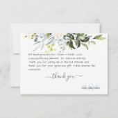 Monogram Greenery Blue Gum Eucalyptus Vielen Dank Dankeskarte (Rückseite)