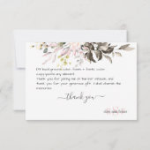 Monogram Greenery Blush Eukalyptus Fall Foliage Dankeskarte (Rückseite)