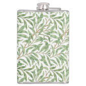 Monogram Greenery Botanical Pattern Green Orange Flachmann (Rückseite)