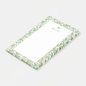 Monogram Greenery Botanical Pattern William Morris Post-it Klebezettel (angewinkelt)