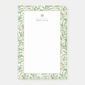 Monogram Greenery Botanical Pattern William Morris Post-it Klebezettel (Vorderseite)