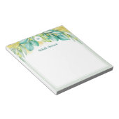 Monogram Greenery Eucalyptus Blätter Olive Notizblock (angewinkelt)