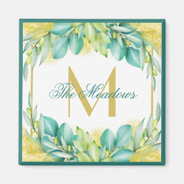 Monogram Greenery Eucalyptus Verlasse Olive Branch Magnet
