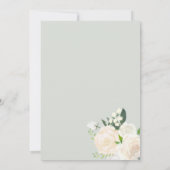 Monogram Greenery Floral Elegant White Wedding Einladung (Rückseite)