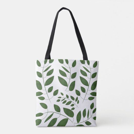 Monogram Greenery Leaf Muster Tasche (Rückseite)