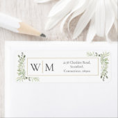 Monogram Greenery Watercolor Foliage-Adresse (Insitu)