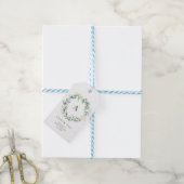 Monogram Greenery Wreath Baby Shower Vielen Dank Geschenkanhänger (Mit Garn)