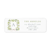 Monogram Greenery Wreath & Bow Return Address (Vorne)