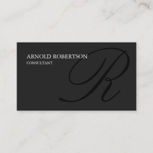 Monogram Grey Black Consultant-Visitenkarte Visitenkarte