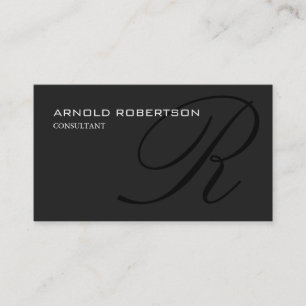 Monogram Grey Black Consultant-Visitenkarte Visitenkarte