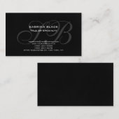 Monogram Grey Black Consultant-Visitenkarte Visitenkarte (Vorne/Hinten)