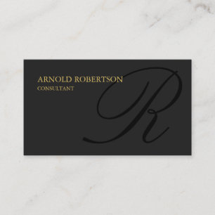Monogram Grey Black Gold Consultant-Visitenkarte Visitenkarte