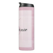 Monogram Grey Pink Trendy Elegante Girly Modern Thermosbecher (Nach rechts gedreht)