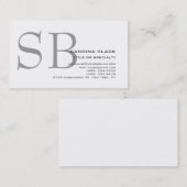 Monogram Grey Schwarz-weiß Consultant-Visitenkarte Visitenkarte (Vorne/Hinten)