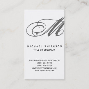Monogram Grey Schwarz-weiß Consultant-Visitenkarte Visitenkarte