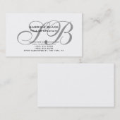 Monogram Grey Schwarz-weiß Consultant-Visitenkarte Visitenkarte (Vorne/Hinten)