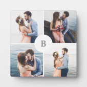 Monogram Grid Collage Foto Fotoplatte (Vorderseite)