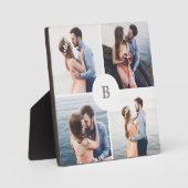 Monogram Grid Collage Foto Fotoplatte (Vorderseite)