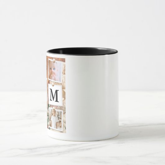 Monogram Grid Foto Collage Coffee Tasse (Zentrum)