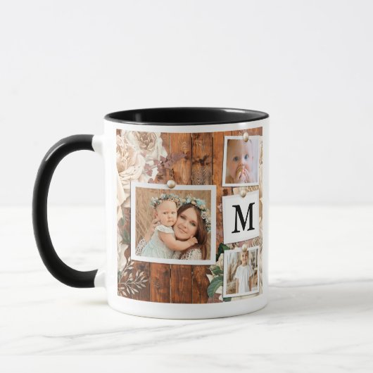Monogram Grid Foto Collage Coffee Tasse (Links)