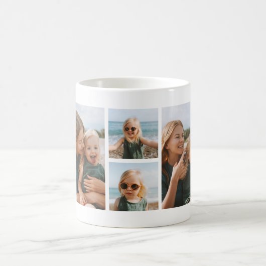 Monogram Grid Foto Collage Kaffeetasse (Mittel)