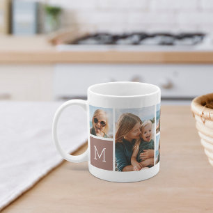 Monogram Grid Foto Collage Kaffeetasse