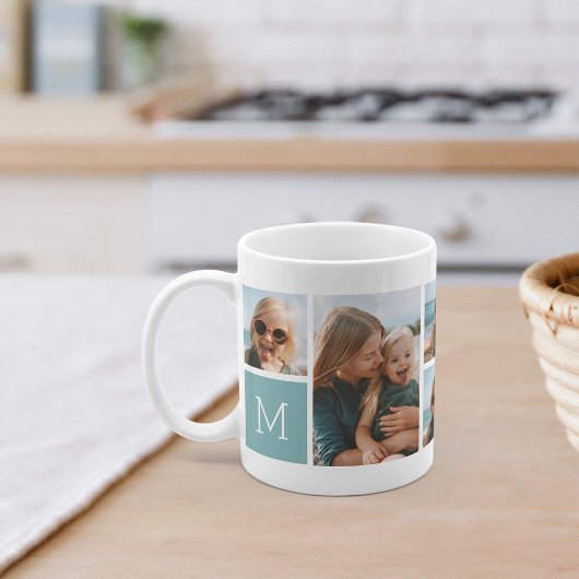 Monogram Grid Foto Collage Kaffeetasse