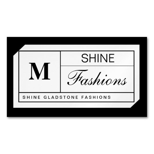 Monogram Grid Magnetische Visitenkarte (Vorderseite)