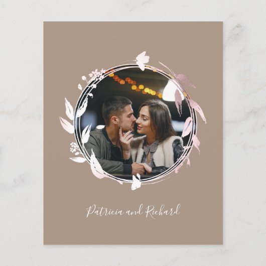 Monogram Grullo Budget Wedding Einladung (Rückseite)