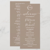 Monogram Grullo Wedding Program Programm (Vorne/Hinten)
