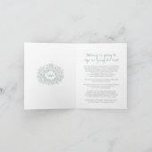 Monogram-grüne Blätter HochzeitLive-Stream Ankündigung (Innenseite)