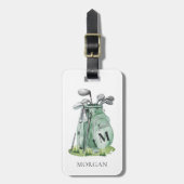Monogram Grüne Golftasche Gepäckanhänger (Vorderseite vertikal)
