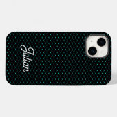 Monogram-grünes Netznetz schwarz Case-Mate iPhone Hülle (Rückseite (Horizontal))