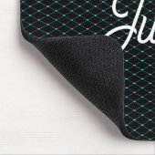 Monogram-grünes Netznetz schwarz Mousepad (Ecke)