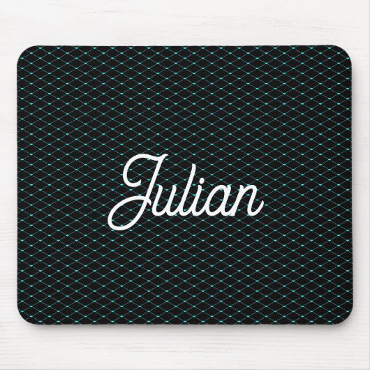 Monogram-grünes Netznetz schwarz Mousepad (Vorne)