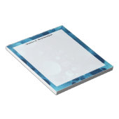 Monogram Grunge Blue Geometric Circles Notizblock (angewinkelt)