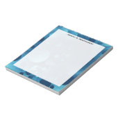 Monogram Grunge Blue Geometric Circles Notizblock (Rotiert)