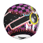 Monogram Grunge Hintergrund Baseball (Rückseite)