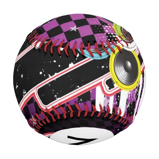 Monogram Grunge Hintergrund Baseball (Rückseite)