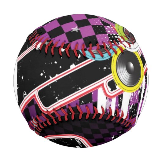 Monogram Grunge Hintergrund Baseball (Vorderseite)