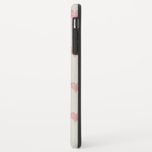 Monogram Grunge Pink Hearts Muster Case-Mate iPhone Hülle (Hinten/Links)