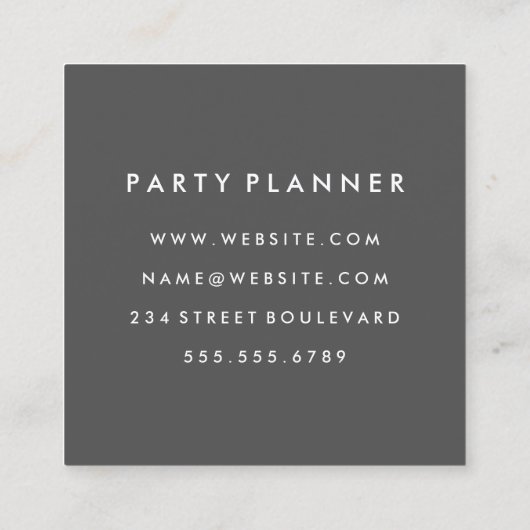 Monogram Grunge Texture Quadratische Visitenkarte (Rückseite)