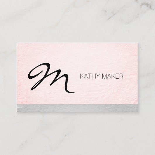 Monogram Grunge Two Tone Terminkarte (Vorderseite)