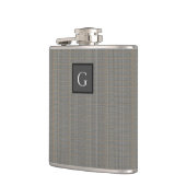 Monogram gry Tweed Trauzeuge Bestman Wedding Gift Flachmann (Links)