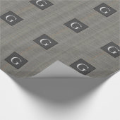 Monogram gry Tweed Trauzeuge Bestman Wedding Gift Geschenkpapier (Ecke)
