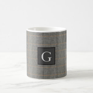 Monogram gry Tweed Trauzeuge Bestman Wedding Gift Kaffeetasse