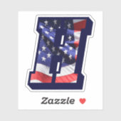 Monogram H American Flag Letter H Initial USA Aufkleber (Blatt)