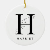 Monogram H Celestie Name Keramik Ornament (Vorne)