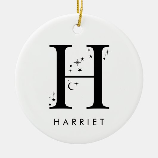 Monogram H Celestie Name Keramik Ornament (Vorne)